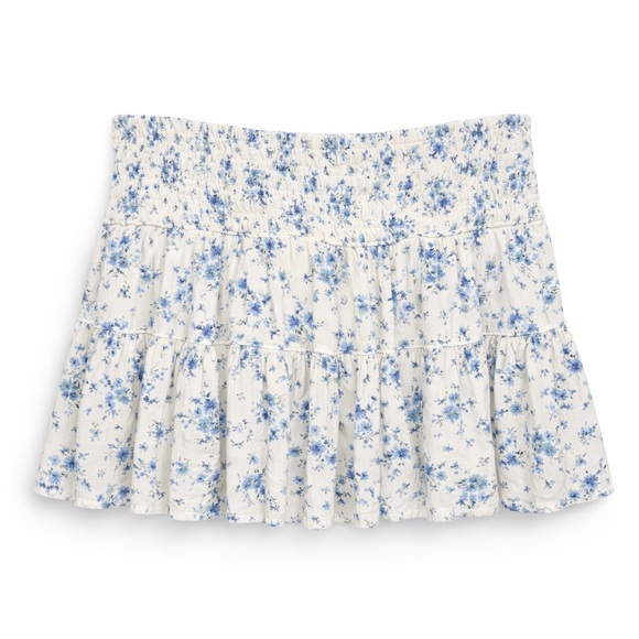Garage Dresses & Skirts - Garage Smocked Blue and White Floral Mini Skirt (053)